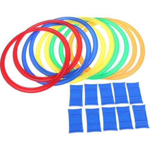 10 Pcs Hopscotch Ring Game Toys for Kids Sensory Integration Training Play Set G99C