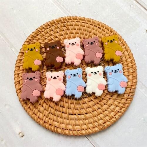 10pcs Mini backpack bear Silicone Beads Baby Dummy Cartoon Pacifier Toy Accessories