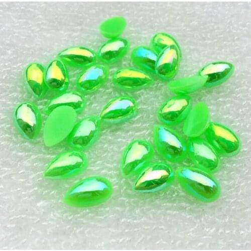 2000pcs/lot 6*10mm AB Flat-back resin water drop rhinestones scrapbook Crafts D486*2K