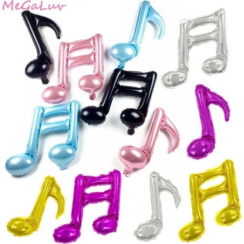 5/10pcs Colorful Music Single Double Notes Balloons Festival Birthday Musical Motes Aluminum Foil Balloon Event Party Supplies