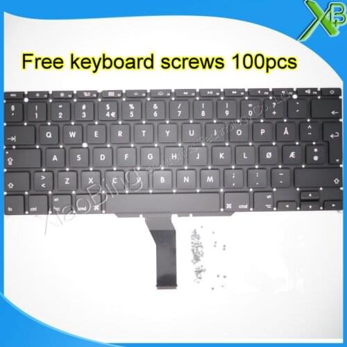 5PCS---Brand New NO Norway Norwegian keyboard+100pcs keyboard screws For MacBook Air 11.6" A1370 A1465 2010-2015 Years