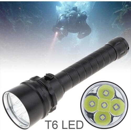 9000 Lumens Professional Scuba Diving Flashlight 5 XM-T6 LED Portable Dive Torch 200M Underwater Waterproof Powerful Flashlights