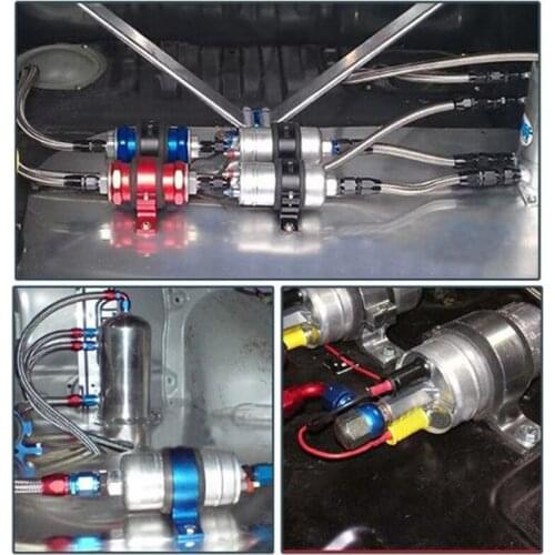 Aluminum Alloy 60mm Car External Fuel Pump Mounting Bracket Filter Clamp Holder Bracket Fuel Pump Support Holder