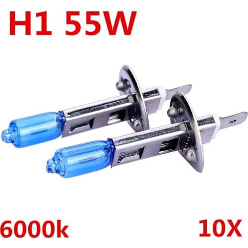 10X Fog Lights Auto Car Halogen H1 Headlight Bulb Lamp 12V 55W Super White 6000K Halogen Car Styling for Ford Free Shipping