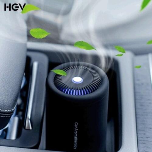 HGV Adjustable Car Air Freshener Perfume with Solid Aroma Cup Holder Auto Deodorization Mini USB Car Perfume Diffuser