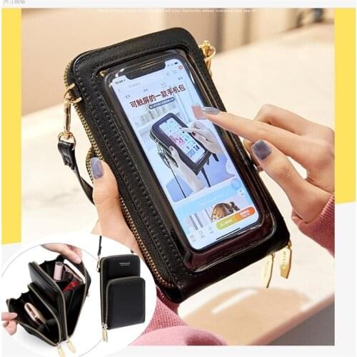 Brand Design Cellphone Wallet for Women Small Shoulder Bag Touch Creen Phone Pocket Mini Leather Crossbody Hand Bags Lady Purse