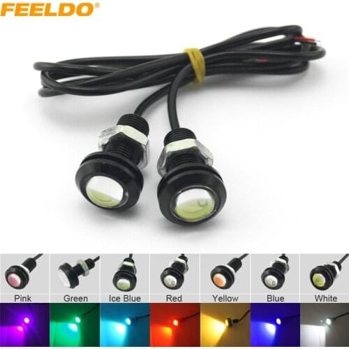 FEELDO 50pcs Power 3W Lens Ultra-thin 18mm Car LED Eagle Eye Tail light Backup Rear Lamp DRL Light 7 Colors #CA1020
