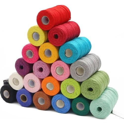 Hot Sale 100m Natural Jute Twine Burlap String Hemp Rope Party Wedding Gift Wrapping 1.5mm Cords Thread DIY Craft Decor For Home