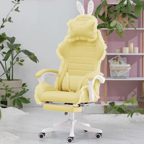 Wcg gaming chair girl cute Chair Reclining Armchair with Footrest Office Furniture Pink Chair kawaii Anchor live soft chair
