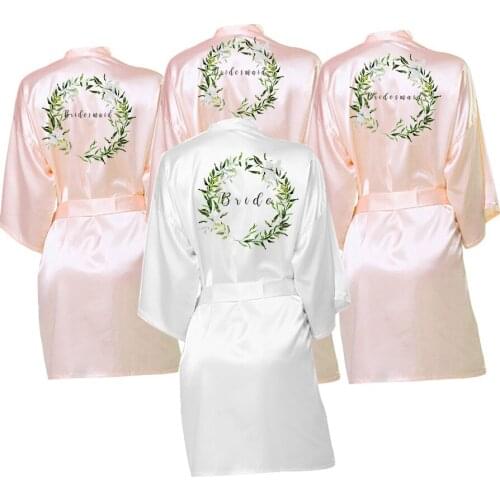 Custom Flower shape Bride Bridesmaid Kimono Bathrobe Dress Sexy Customized Bathwear Sleep Nightshirt Sleepwear Wedding Robes