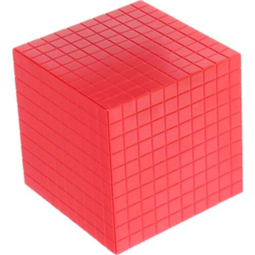 Red Montessori Math Training Cube Children Educational Toys 10x10x10cm