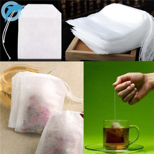 LINSBAYWU Teabags 100Pcs/Lot 5.5 x 7CM Empty Tea Bags With String Heal Seal Filter Paper for Herb Loose Tea Wholesale