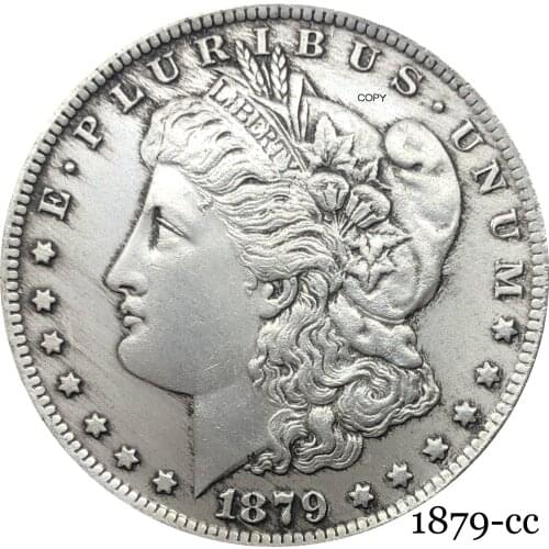 United States Of America 1879 CC Morgan One Dollar US Coin Liberty Cupronickel Silver Plated In God We Trust Copy Coin