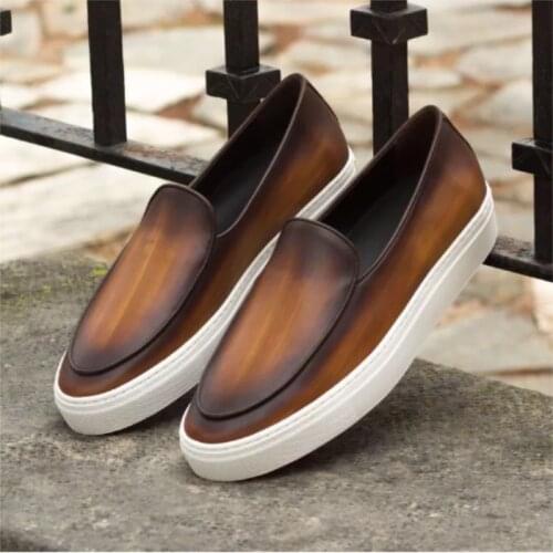 2021 Spring New Mens Leather Shoes Business Casual Fashion Trend All-match All-match Japanese Vintage Nostalgic Calfskin