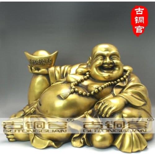 Wholesale bronze factory copper maitreya supplies copper art buddha decoration bronze factory Pure Brass statue