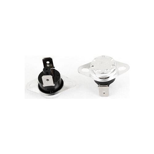 2pcs 165 Celsius 250V 10A Plastic Thermostat Switch Black Silver Tone