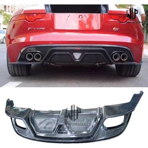 Fit For Jaguar F TYPE High Quality Carbon Fiber Double Out Rear Bumper Diffuser Bumpers Lip 13-16