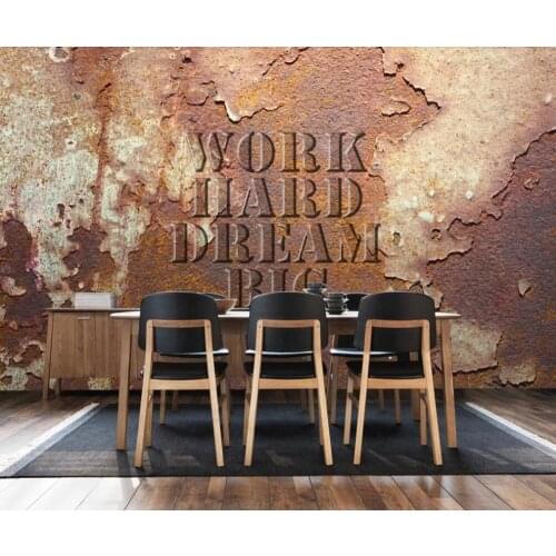 Custom 3D mural wallpaper retro nostalgic metal iron industrial wind bar KTV background wall decorative painting