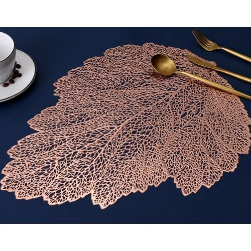 PVC Hollow Oil Water Resistant Non-slip Kitchen Placemat Coaster Insulation Pad Dish Coffee Cup Table Mat Home Hotel Decor 51066