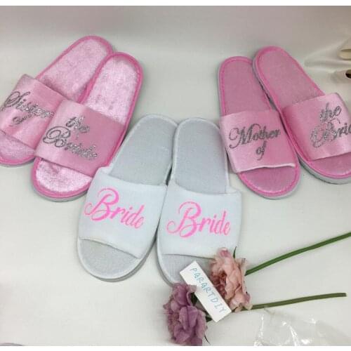 Pink Personalized any name Bridesmaid Slippers - Bridesmaid Gifts - Bride Slippers - Bridal Shower Gift - Customized Slippers
