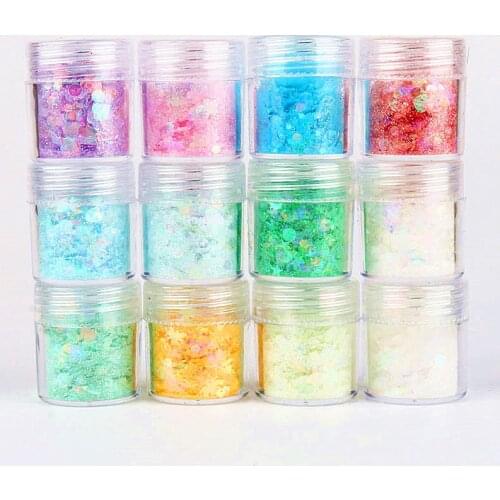 Pink Cute 3D Nail Glitter Sequins Shinny Holographic Nail Powder Flake Manicure Ultra Thin Nail Art Sequin Chrome Pigment 10ml