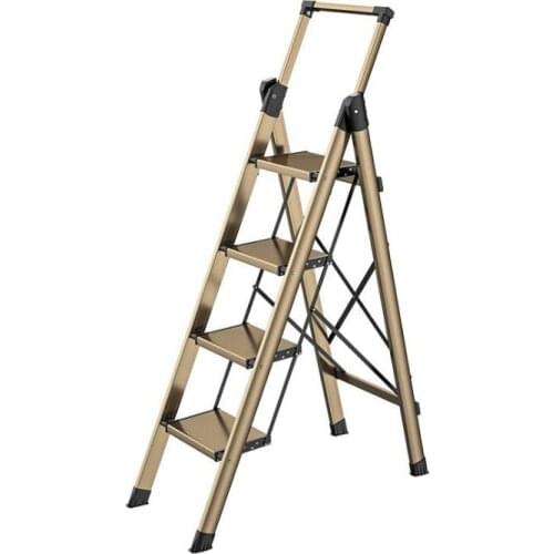 Household Folding Herringbone Ladder Indoor Multifunctional Thickened Aluminum Alloy Small Staircase Handrail Retractable Stairs