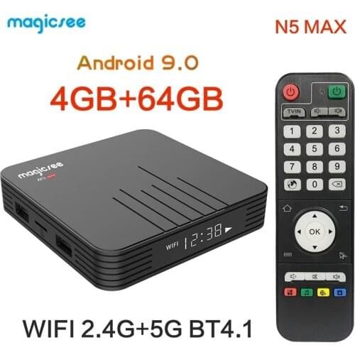 10pcs Magicsee N5 Max 32G 64G 4G Amlogic S905X3 Android 9.0 Set-top Box 5G Wifi Bluetooth USB 3.0 TV Box 4K IPTV Media Player
