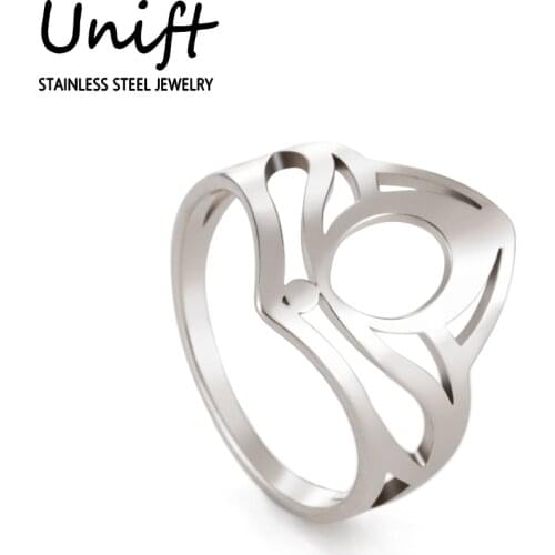 Unift Hollow Bishop Catholic Ring Stainless Steel Wedding Band Vintage Jewelry Religious Men Womens Accessories Birthday GIfts