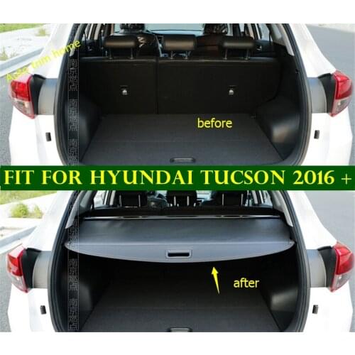Lapetus Retractable Trunk Cargo Cover Shelf Shade Curtain Security Cover Trim Fit For Hyundai Tucson 2016 2017 2018 2019 2020
