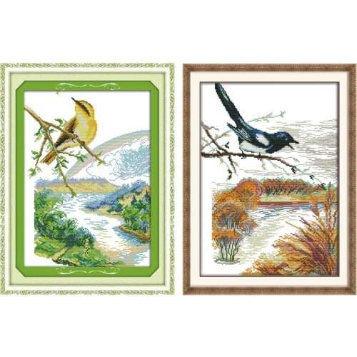 The bird on branch Patterns Counted Cross Stitch 11CT 14CT Cross Stitch Set Wholesale Cross-stitch Kit Embroidery Needlework