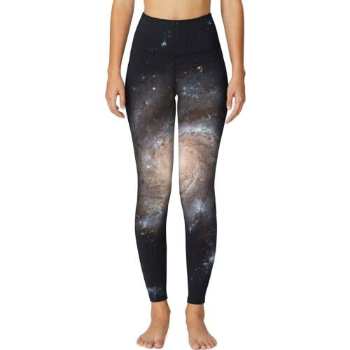 High Quality Milky Way Galaxy Printed Yoga Pants High Waist Fitness Plus Size Workout Leggings Tommy Control Capris for Women