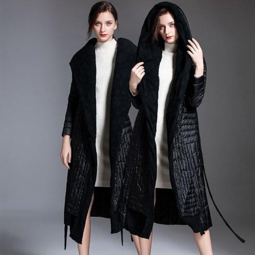 Oversize 2019 winter jacket women down jacket womens long parka fashion thicken duck down outerwear hood overcoat