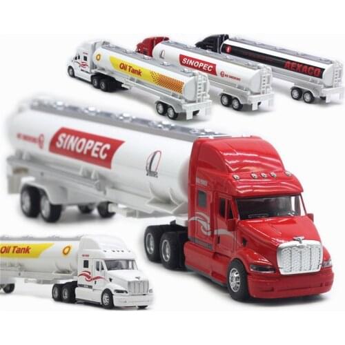 1:48 alloy pull back Tanker truck car model,simulation sound and light can open the door,transport car toys,free shipping