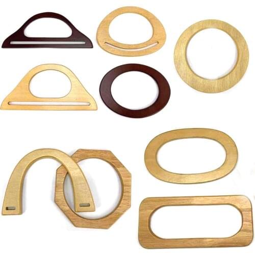 1Pc Square Wood Straps D Shape Wooden Bag Handle Decorative DIY Classic Bags Accessories Handbag Tote Replacement Making Tool