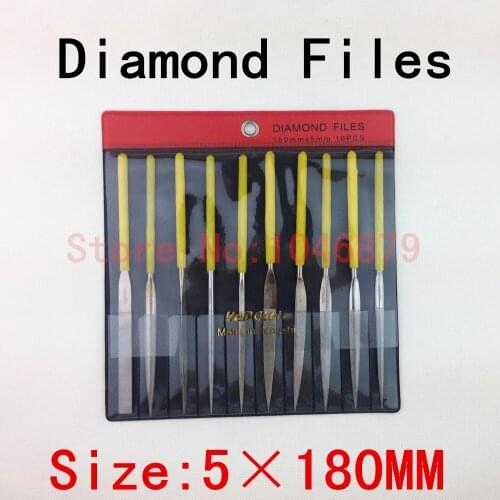 10 / pack, rasp. Quality diamond rasp, shape complete. Polished alloys, ceramics, glass hard and brittle material. 5 * 180MM