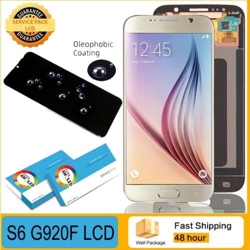 100% Original 5.1'' Super AMOLED LCD S6 for SAMSUNG GALAXY S6 G920 SM-G920F G920F G920FD Touch Screen Digitizer Repair Parts