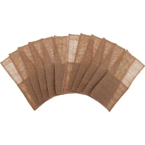 12pcs Burlap Knifes Forks Container Serveware Holder Cover Cutlery Pouch Bag Wedding Party Decor Home Kitchen Picnic Travel Use