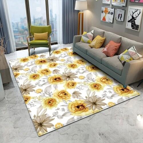 2021 Flower Flannel Rug Wedding Carpet Antislip Living Room Carpet Large Girls Room Mat Hot Fashion Sale Printing 3D Carpet Home