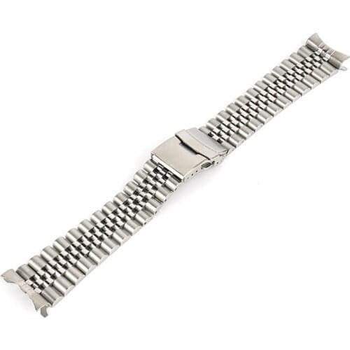 22mm Brush Polish solid Stainless Steel jubilee Watch Strap band Curved end for SKX007 SKX009 7002 Watch