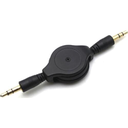 3.5mm Male To Male Connector Stereo Jack Audio Aux Auxiliary Cable Retractable Cord Car