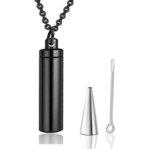 3 Colors Stainless Steel Holder Cylinder Ashes Urn Pendant Cremation Memorial Keepsake Necklace Jewelry Dropship
