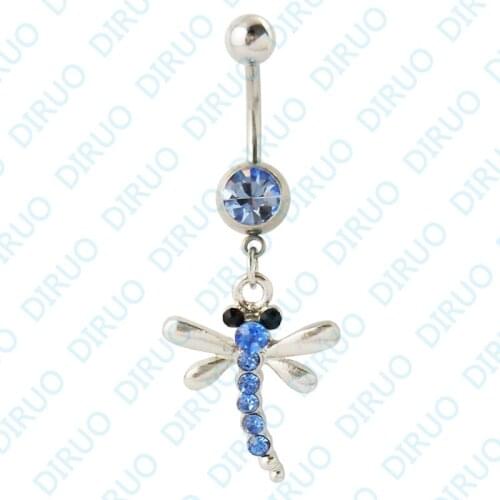 5pcs/lot Wholesale Dragonfly Dangle Belly Ring Navel Ring Belly Button Ring Body Jewelry