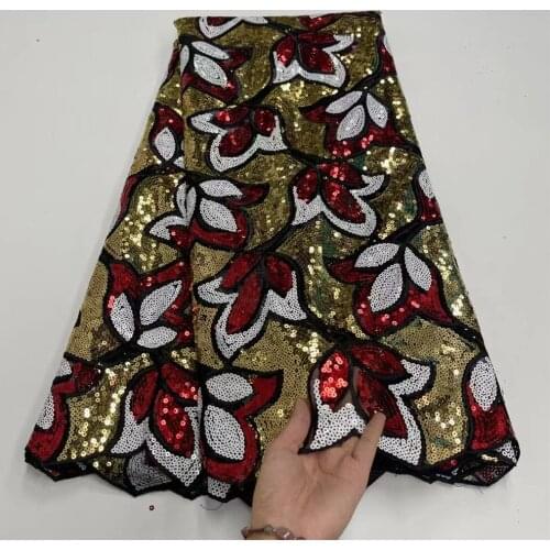 African Lace Fabric 2021 High Quality Sequins Ghana Lace Material For Nigerian Evening Party Sewing j22-61