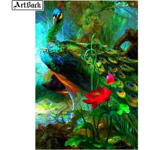 5d diy diamond painting peacock pattern full square drill 3D diamond mosaic new arrival diamond embroidery wall sticker