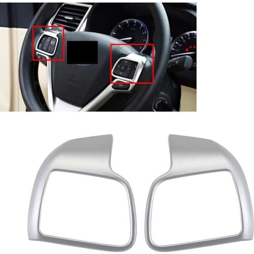 Car Styling Matte ABS Chrome Inner Interior Steering Wheel Audio Switch Cover Trim for Toyota Highlander 2014 2015 2016 2017