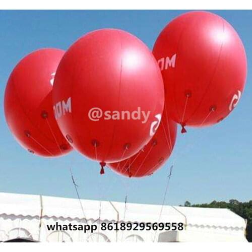 Free air ship to door,10pcs/lot Round flying floating Helium Advertising Inflatable air balloon,PVC sky Balloon sphere balloons