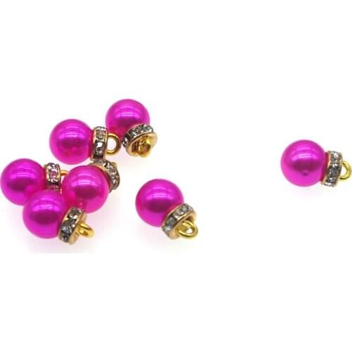 SHINE 10 PCs Resin Sewing Buttons Scrapbooking Round Pearl Single Hole Imitation Pearl 8mm Costura Botones decorate PE005