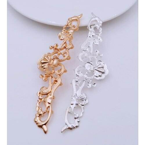 SIXTY TOWFISH 5 Piece DIY Hair Jewelry Accessories 28*110mm Alloy Ancient Retro Style 8 Holes Materials Flower Slice Charms