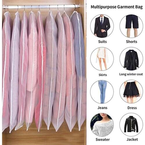 Top Clothes Hanging Garment Dress Clothes Suit Coat Dust Cover Home Storage Bag Pouch Case Organizer Wardrobe Hanging Clothing