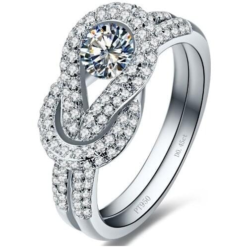 0.45 Carat Pure Gold 18K Eternal Memory Simulate Diamond Women Engagement Ring Propose Pure Gold Jewelry For Girl